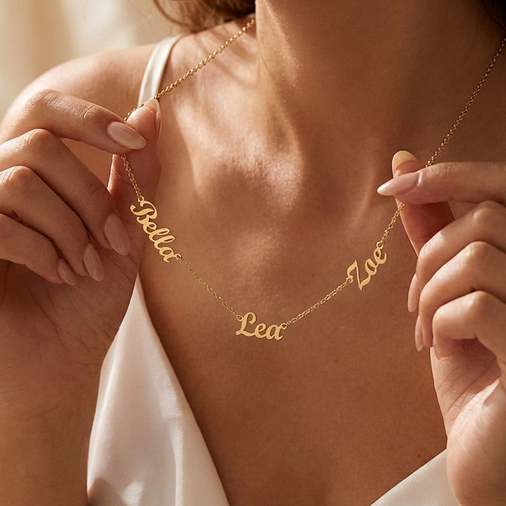 Multiple Name Necklace Personalized