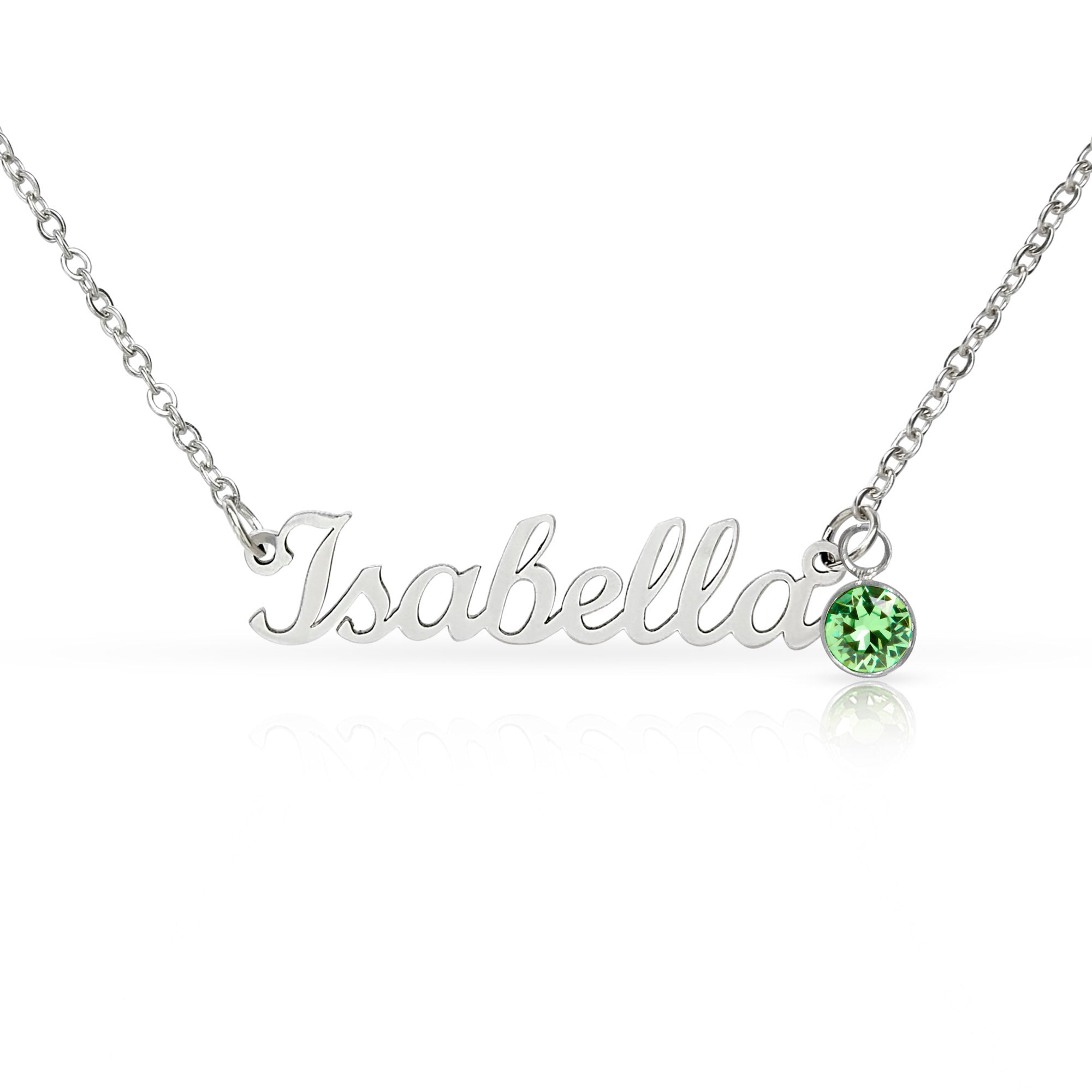 Name Necklace with Birthstone