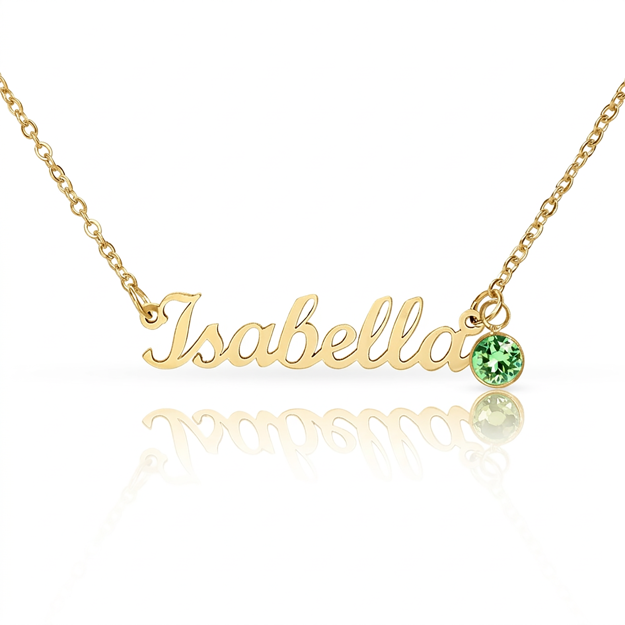 Name Necklace with Birthstone
