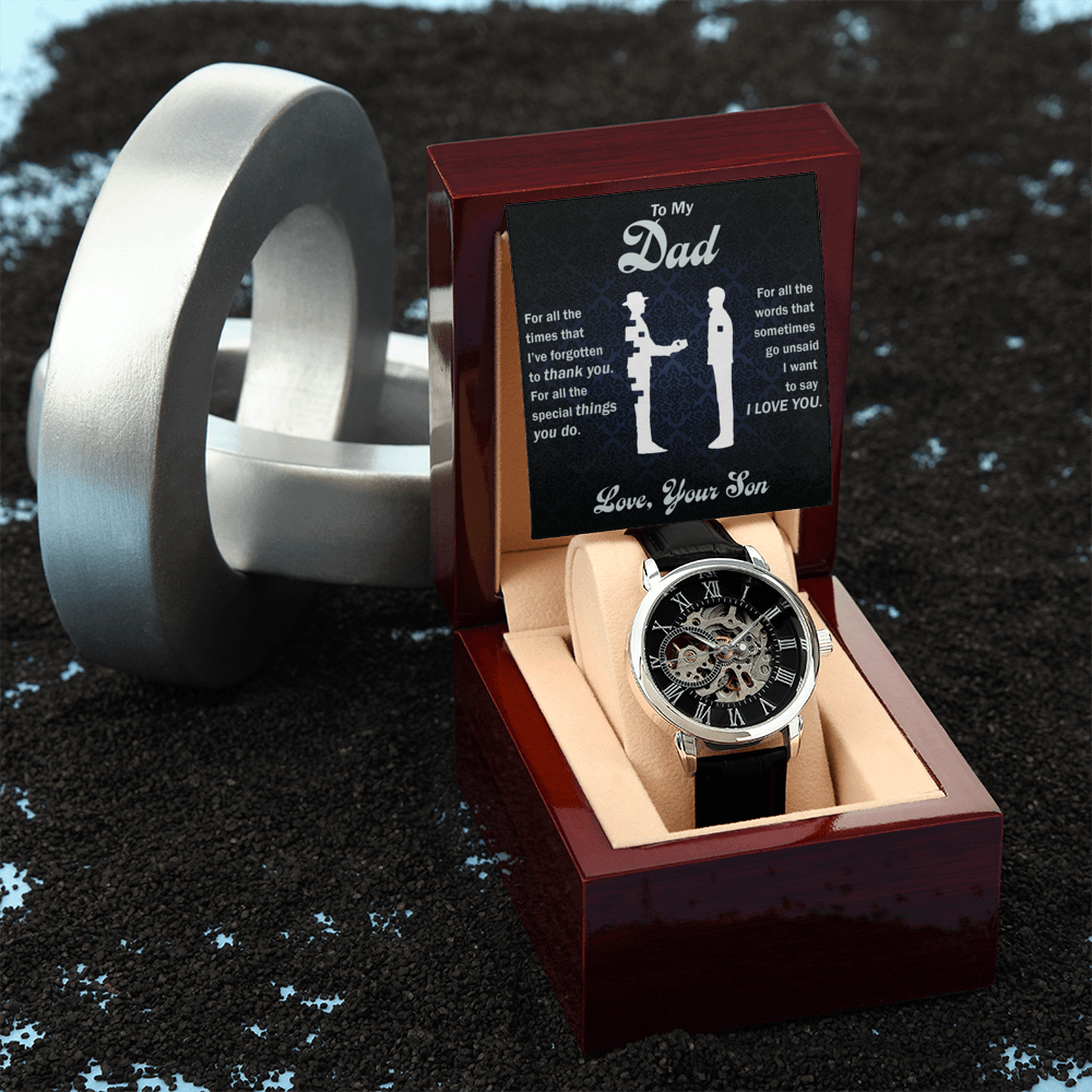 To My Dear Dad Always Remember I Love You – Openwork Watch